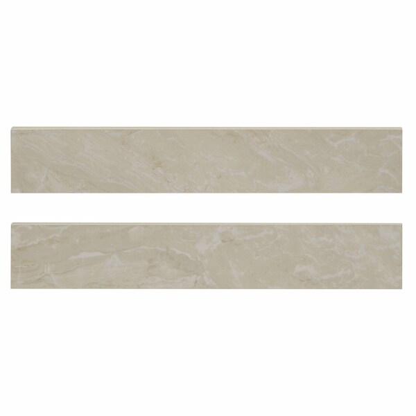 Onyx Ivory 3 In. X 18 In. Polished Porcelain Bullnose Wall Tile, 25PK